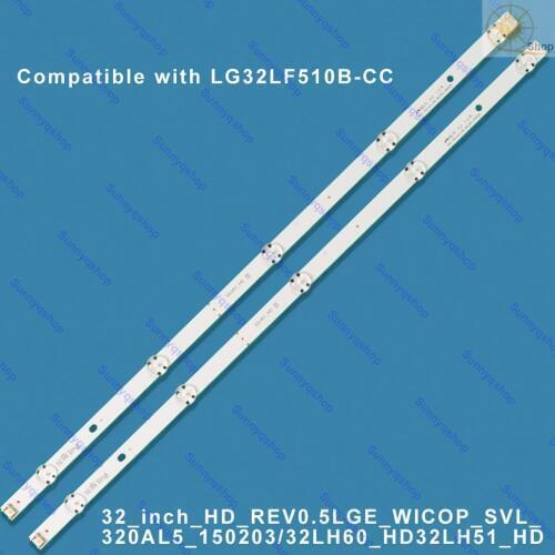 2pcs/set LED TV backlight strip kit SVL320AL5 DH_LF51 32LH51_HD SSC for LG 32LF510B-CC