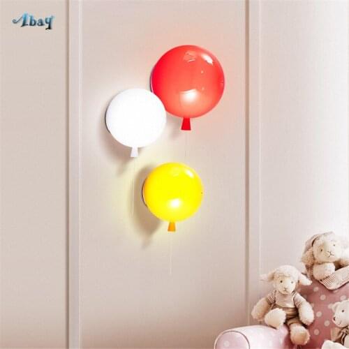 Creative Children Glass Balloon Wall Lamps for Living Room Bedroom Study Home Decor Bedside Lamp Kids Night Light Wall Art Led