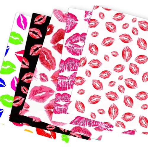 Patchwork Valentines Day Lips Polyester Cotton Fabric for Tissue Sewing Quilting Fabrics Needlework Material DIY,c13741
