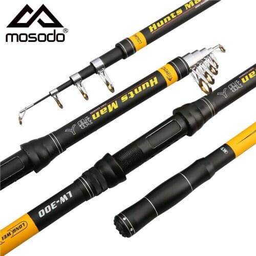 Mosodo Super Hard Carbon Telescopic Fishing Rod Carp Rod Saltwater Sea Fishing Rod 2.1/3/3.6/4.5M Casting Spinning Fishing Pole