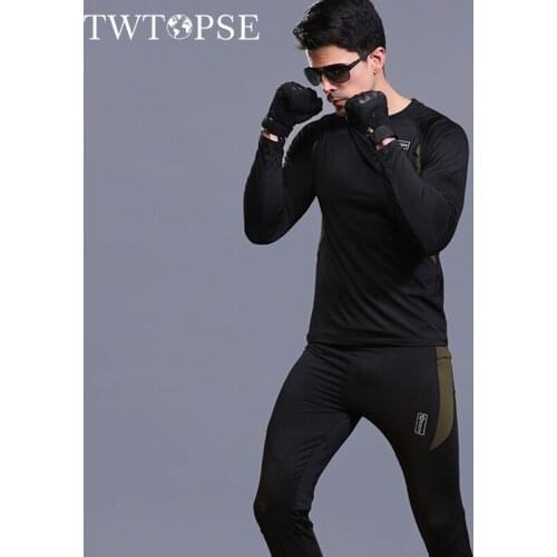 TWTOPSE Men Winter Cycling Base Layers Spors Underwear Suit Warm Fleece MTB Bike Bicycle Clothes Sports Skiing Skateboarding Set