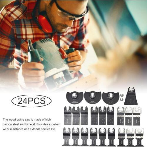 24PCS Oscillating Saw Cutters Universal Multi Tool Quick Release Saw Cutters Kit Cutting Oscillating Tool for Metal Wood Plastic