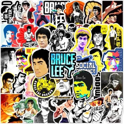 10/30/50Pcs/Set Kung Fu movie star Bruce Lee Graffiti Waterproof Skateboard Travel Suitcase Phone Laptop Luggage Stickers