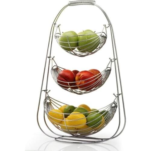 New Nordic Fruit Basket Bowl Holder Stand Kitchen Vegetables Storage Stainless Steel Organizer Decoration Household Food Storage