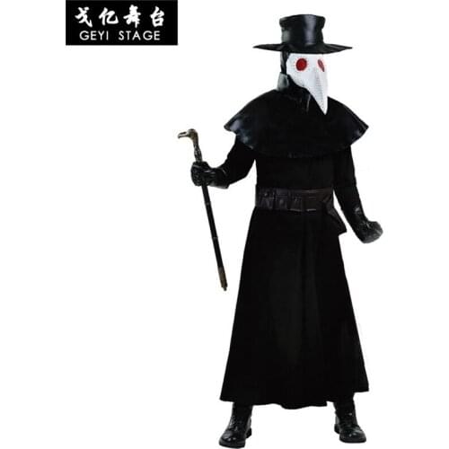 New Anime Assassins Creed Beak evil doctor Uniform halloween Cosplay Costume for Adult Hooded Mens clothing Carnival For adult