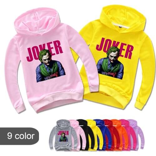 Wholesale Halloween profile picture Role Play Baby Boy Girl Cool joker Hoodie Cartoon Sweatshirt Kids Clothes Autumn Coat Hooded