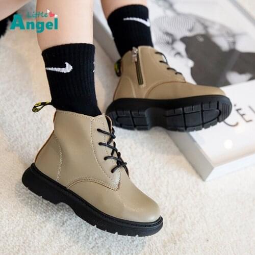 2021 autumn childrens Boots New Boys' and girls' Korean Martin boots student casual leather shoes kids fashion shoes