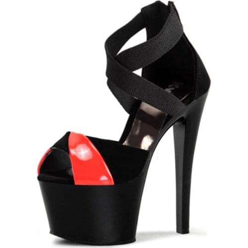 Sexy Roman platform heels ankle strap sandals womens fashion summer sandals 17cm