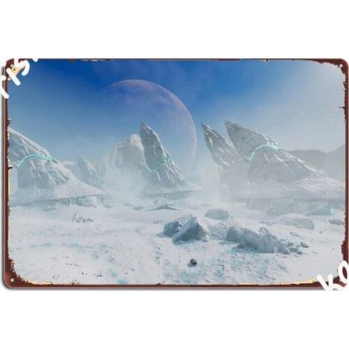 Subnautica Arctic Spires Concept Art Metal Plaque Poster Custom Pub Garage Cinema Living Room Wall Decor Tin Sign Posters