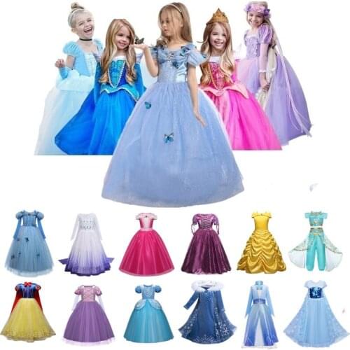 Girls Princess Cosplay Dress Up Children Halloween Carnival Party Clothes Kids Fancy Christmas Sleeping Beauty Dresses