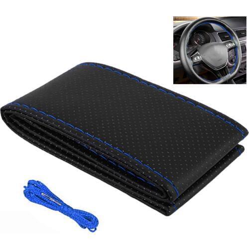 DIY Braid Hand Stitch 38cm Car Steering Wheel Cover Leather for Alfa Romeo Geely Atlas Emgrand Haval H6 Accessories Universal
