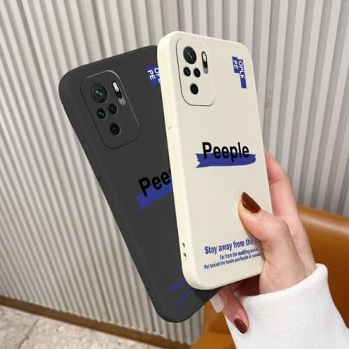 Simple Letters Square Soft Case For Xiaomi Redmi Note 10 10S 9T 9 8 7 Pro MAX Redmi 9 9A 9T K40 K30 K20 Pro Phone Cover Case