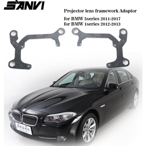 SANVI 2PC Framework Car Headlight Addaptor Bracket for BMW 5Series 2011-2017 1Series 2012-2013 Bi LED Projector Lens Adaptor