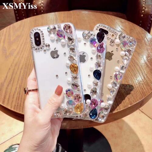 For Xiaomi Redmi 8 6 7 4X 6A For Xiaomi mi 8 Lite 9 A2 Max3 Luxury Bling Diamond gem Transparent Phone case Soft TPU Back Cover