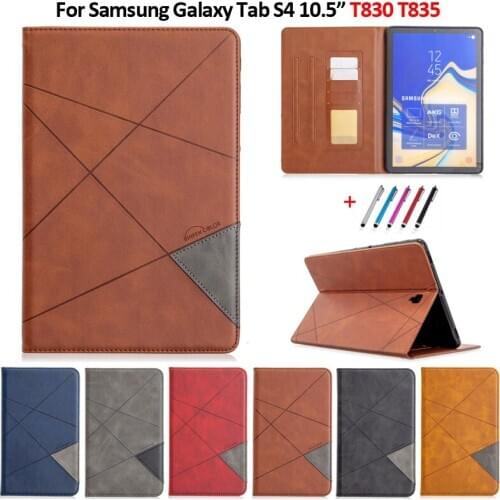 Luxury Flip PU Leather Tablet Cover For Samsung Tab S4 Case T830 T835 Wallet Stand Shell For Samsung Galaxy Tab S4 Case 10.5"