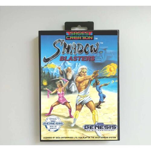 Shadow Blasters - USA Cover With Retail Box 16 Bit MD Game Card for Sega Megadrive Genesis Video Game Console