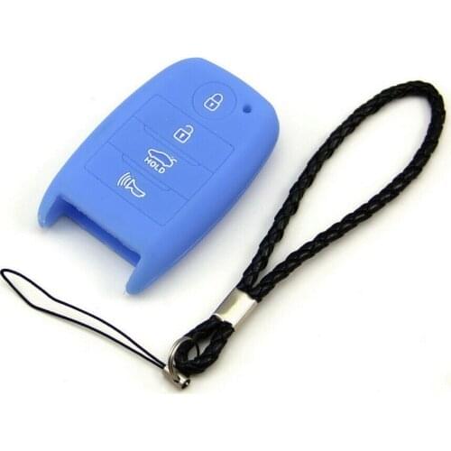 Blue Silicone Case Cover Fit For Kia 4 Button Smart Key SY5XMFNA04 Cerato K3 SMK4FBU SY5XMFNA04