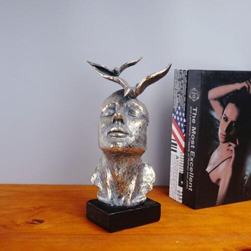 Resin Statue Crafts Modern European Feature Mens Mask Home Decor Dining Living Room Art Characters Desktop Decoration Figures