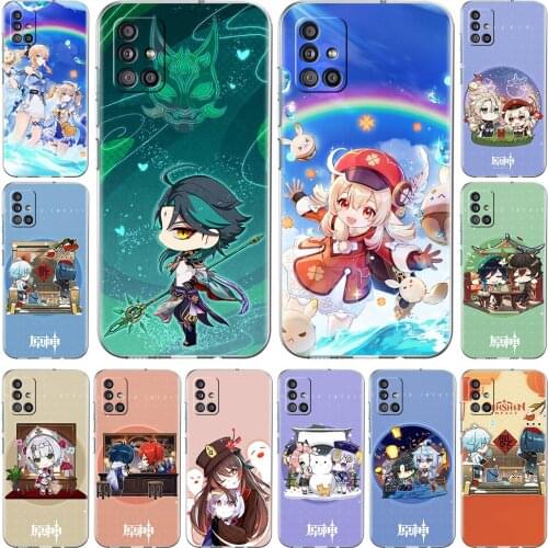 Stylish Smartphone Case for Samsung Galaxy A51 A71 A21s A31 A12 A72 A32 Back Soft Cover A52 5G Funda Cute Genshin Impact Animes