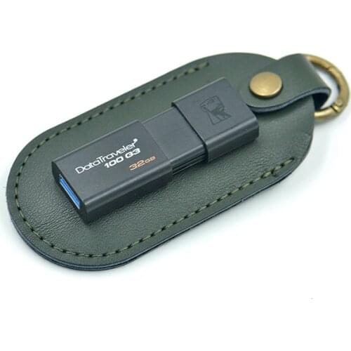 U Disk Genuine Leather Hasp Storage Bags Protective Cover for USB Flash Drive Pen Drive Pendrives for U Disk Bag Cases