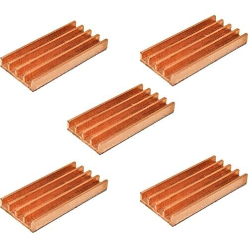 5pcs Pure Copper Mini Ultra thin heat Sink Memory RAM Cooling For VGA DDR MOS GPU IC Chipset Radiator Cooler Heatsink 19x9mm