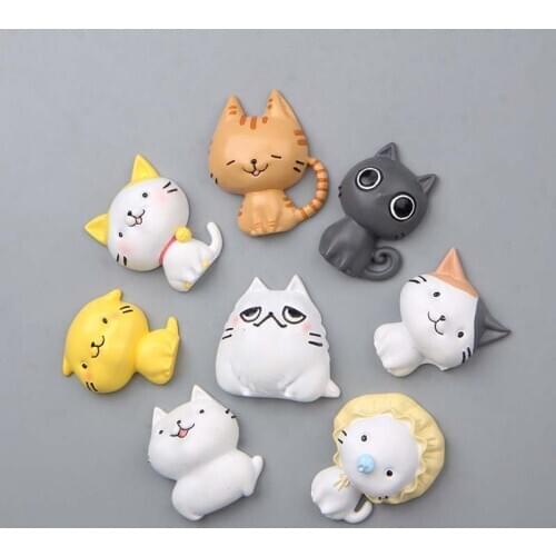 Japanes Cute Cartoon Cats Model Figures Toys Creative Animal Fridge Magnets Figurines Refrigerator Pastes Home Decor Kids Gifts