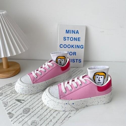 Womens Platform Canvas Shoe Sweet Fairy Style Trend Versatile Board Shoes Casual Sport Sneaker Student Spotted Vulcanized Shoes