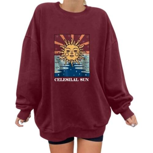 Autumn Winter Women Printed Sweatshirt Long Sleeve Casual Pullover Tee Shirt Blouse Harajuku Streetwear Mujer de moda 2021