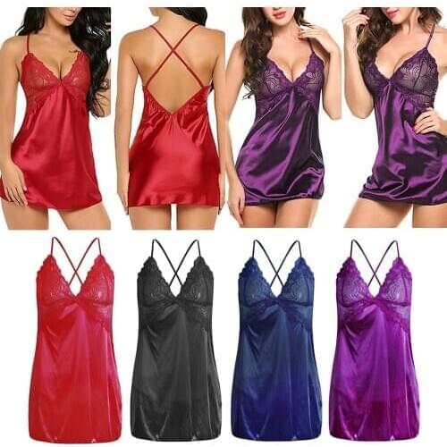 Women Babydoll Lingerie Sleepwear T-back Set Slip Dress Party Nightie Teddy
