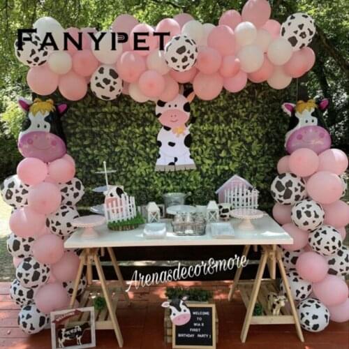 1set Farm Party Decoration Balloon Garland Arch Kit Cow Animal Birthday Backdrop Latex Air Globos Baby Shower Kids Supplies