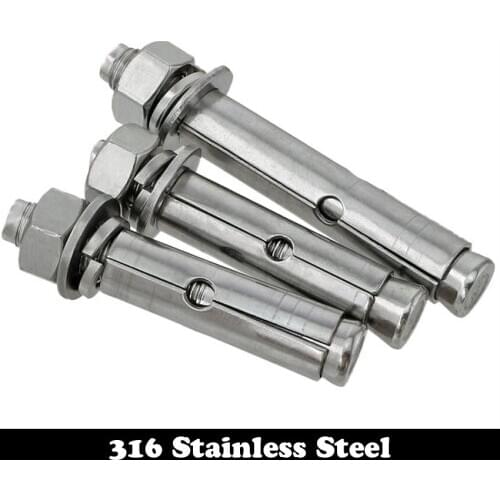1pcs M10 100mm M10*100mm M10X100 316 Stainless Steel SS GB Lengthen Expansion Screw Sleeve Concrete Anchor Bolt