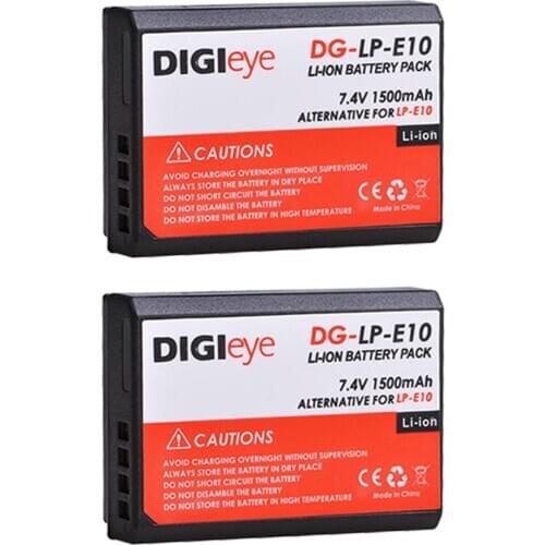 2 Pcs LP-E10 LP E10 Camera Battery Bateria for Canon 1100D 1200D 1300D Rebel T3 T5 KISS X50 X70