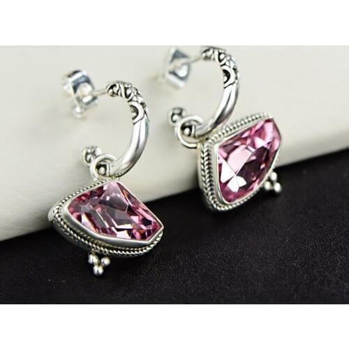 2018 Rushed Sale Amethyst Brinco Manual Mosaic Twist Silk Crystal Earrings Womens Fashion Personality Thai Jewelry Wholesale