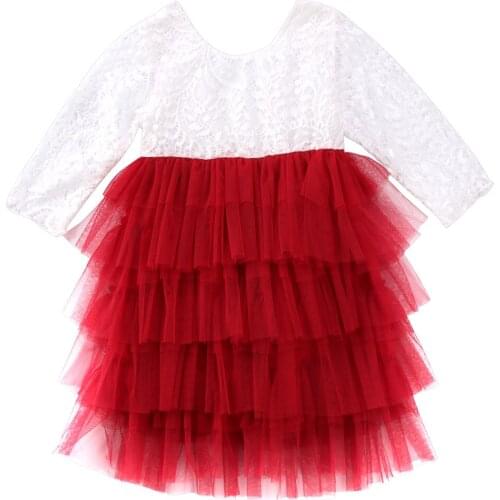 2018 Cute Kid Girls Princess Dress Newborn Baby Girl Lace Tulle Party Pageant Dress Prom Wedding Flower Girl Dresses