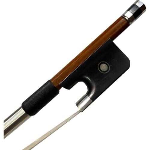 4/4 Size French Style Master Pernambuco BASS BOW Ebony Frog Strong fast response white Natural Horsehair whitebow hair