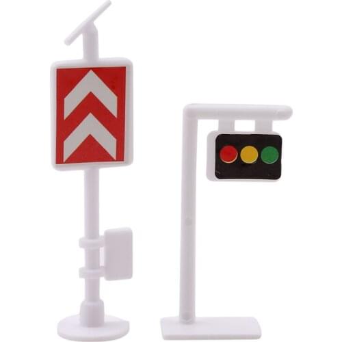 New 9Pcs/set DIY Mini Traffic Signpost Scene Educational Toys For Children Traffic Signage Model Toy Gift For Infant Boys Girls