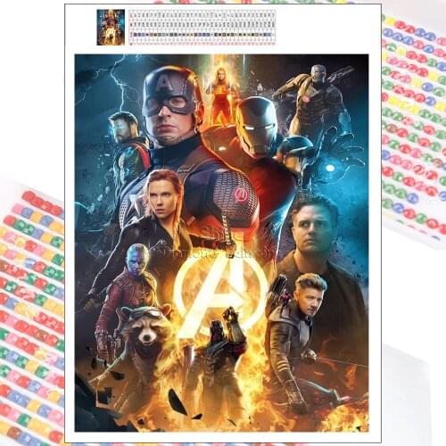 Marvel 5D Diamond Painting Avengers: Endgame New Arrivals Infinity War Hobby Art DIY Mosaic Full Square Round Drill Home Decor