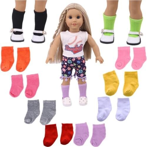 Bebe Beborn Doll Accessories 11 Pairs Of Cute Socks With Different Stripes,For 18-inch American Dolls And 43cm Reborn Dolls, The