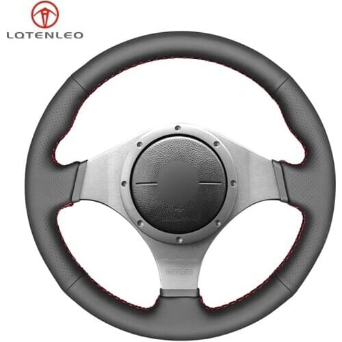 Black Genuine Leather DIY Car Steering Wheel Cover For Mitsubishi Lancer Evolution 8 VIII 2003-2005 Lancer Evolution 9 2005-2007