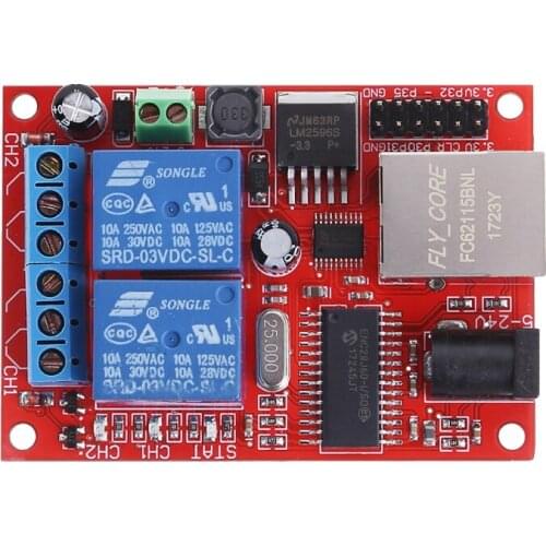 LAN Ethernet 2 Way Relay Board Delay Switch TCP/UDP Controller Module WEB Server