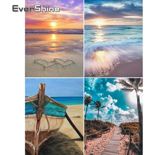 Evershine Diamond Embroidery Landscape Full Square Drill Display Seaside Diamond Painting Cross Stitch Kit Diamond Painting Sale