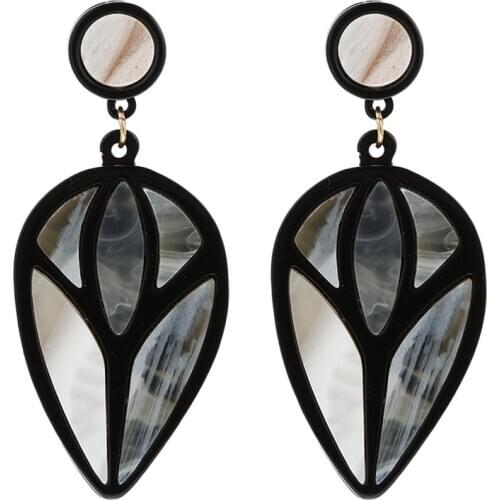 FishSheep 2020 Statement Big Geometric Acrylic Drop Earrings For Women Long Resin Za Long Earrings Fashion 2020 Jewelry Female