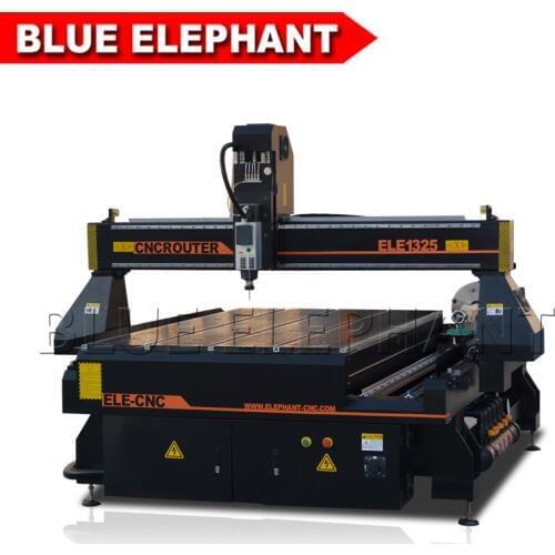Blue Elephant 1325 Wood CNC Router with Cylindrical Parts, 1300*2500*200mm CNC Milling Machine with rotary, Cheap Price CNC