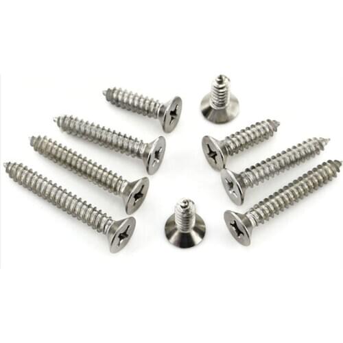 GuHua 201 Stainless Steel Cross Countersunk Head Self-tapping Screw Long Screw KA Philips Flat Head Tapping Screws M3M4M5 50pcs