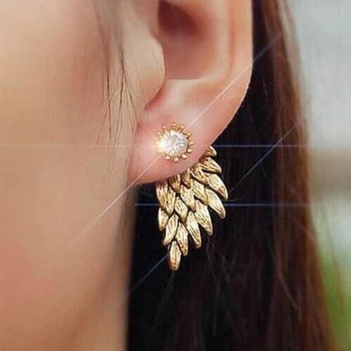 Huitan Personality Wing Earrings Women Cool Accessories for Party Hip Hop Style Girl Earrings Statement Jewelry Surprise Gift
