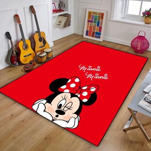 Mickey Minnie Mat Dining Room Carpet Rugs Bedroom Door Mat Wood Board Print Carpets Kitchen for Living Room Playmat