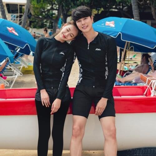 Long Sleeve Male Female Swimwear Sports Sexy Fused Women Men Rashguard Separate Woman Swimsuit Rash Guard Kit Pantsuit Trunks