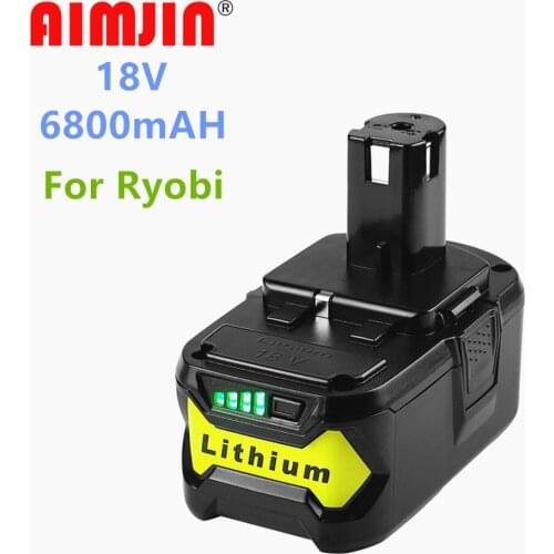 High Capacity 18V 6800mAh Li-Ion for Ryobi P108 RB18L40 Rechargeable Battery Pack Power Tool Battery Ryobi ONE