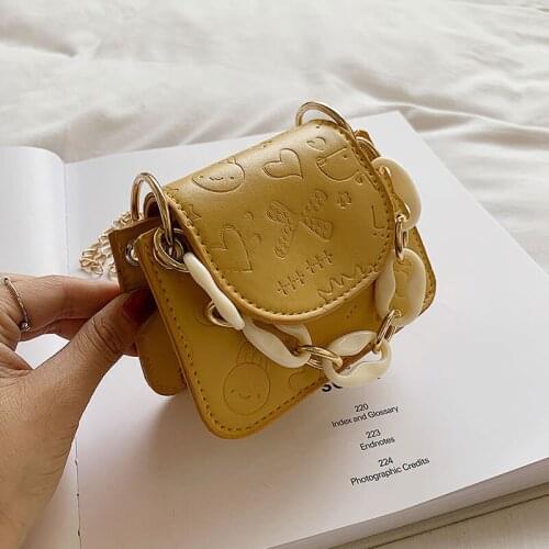 Summer Mini Square Handbags For Women Designer Small Capacity Chain Crossbody Bag Pu Leather Solid Color Female Shoulder Bag