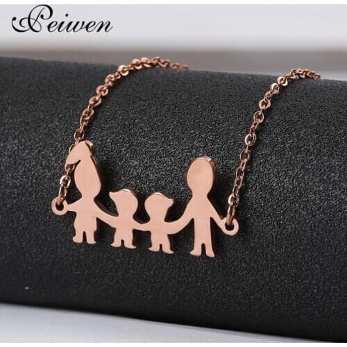 Fashion Figure Family Bracelets With Mom Dad Girl Boy For Women Men Stainless Steel Gold Silver Color Charm Custom Bracelet Gift